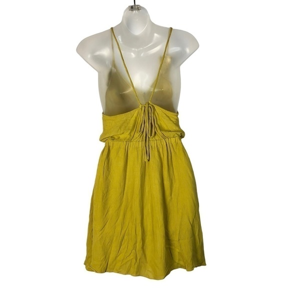BCBGeneration Avocado Green Ruffle Neckline Mini Dress S - Picture 2 of 3